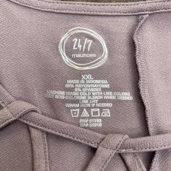 Maurices Top XXL Purple 3/4 Sleeve Stretch Knit Shirt Women's Casual - Picture 11 of 11